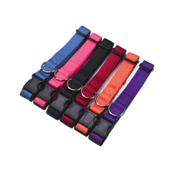 Adjustable Nylon Solid Color Dog Collar
