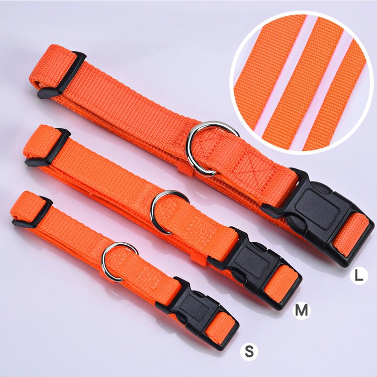 Adjustable Nylon Solid Color Dog Collar