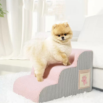 3-Step Pet Ramp for Sofa & Bed – Sturdy, Safe & Easy to Climb