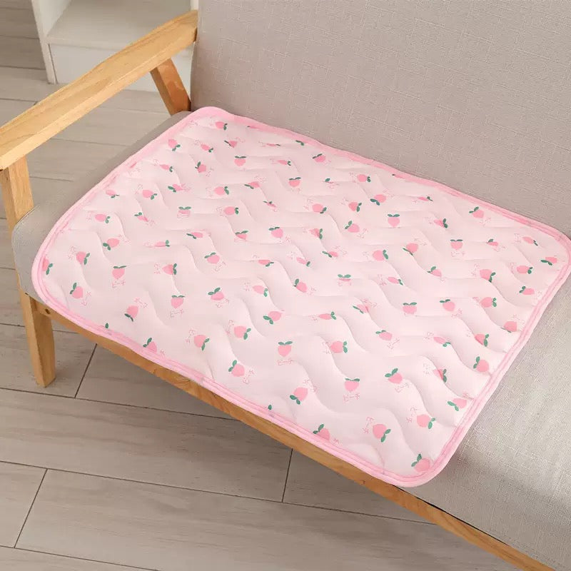 Soft & Breathable Pet Cooling Mat - Cute Printed Summer Sleeping Pad for Dogs & Cats, Machine Washable