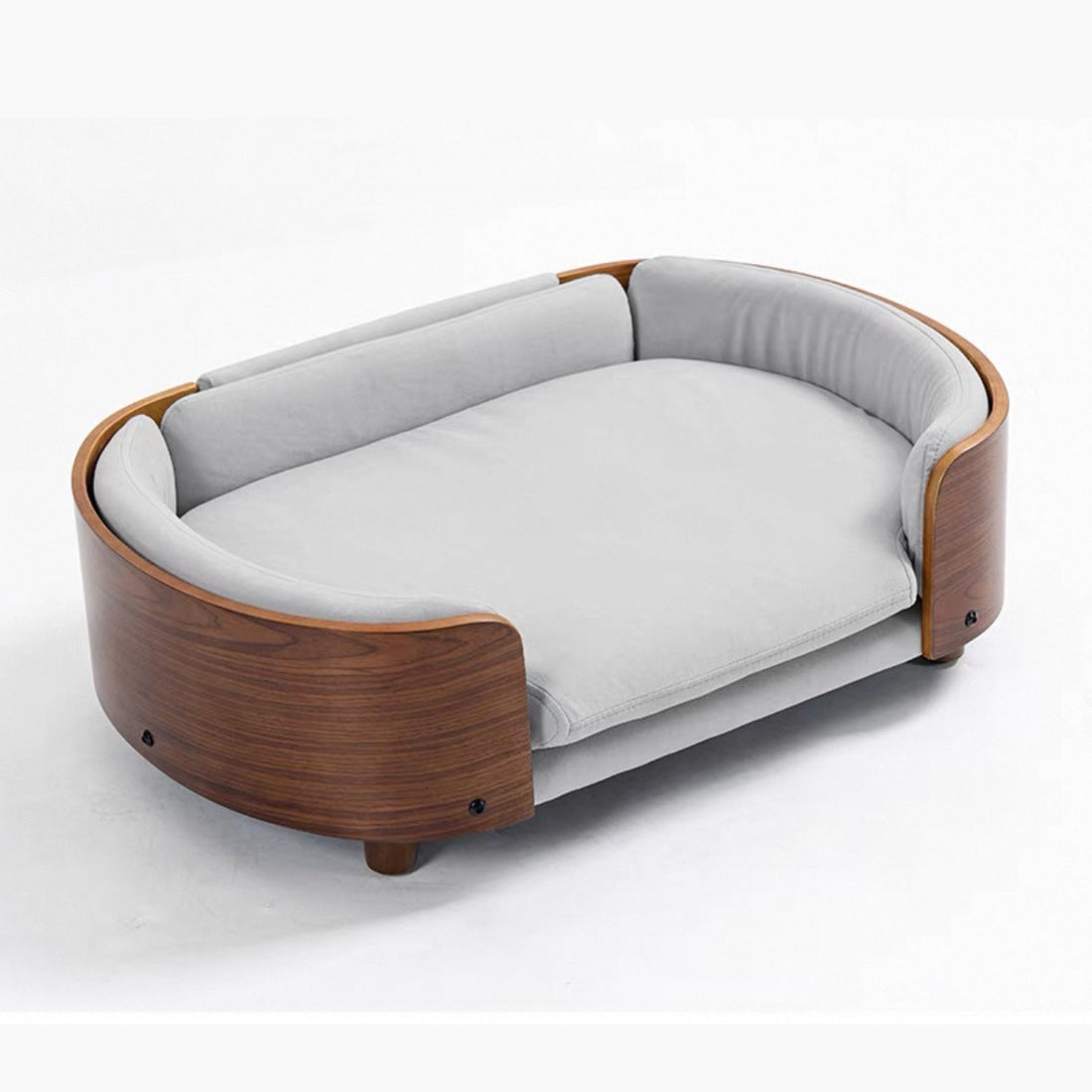 Luxury Wooden Pet Sofa Bed - Modern Elevated Dog & Cat Lounger with Removable Cushion, Stylish & Comfortable