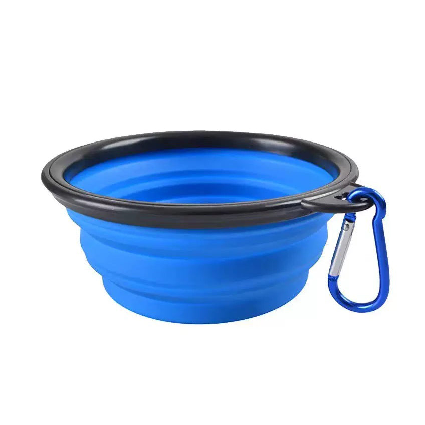 Collapsible Dog Bowl with Carabiner – Portable Travel Pet Water & Food Bowl, BPA-Free Silicone, for Hiking & Outdoor Use, 650ml