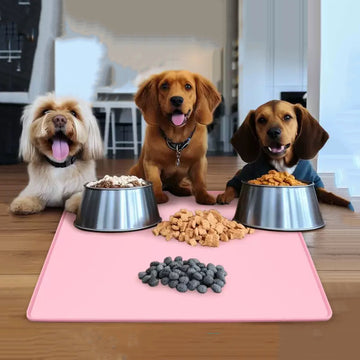 Silicone Pet Food Mat – Waterproof & Non-Slip Dog & Cat Feeding Mat, Easy to Clean, BPA-Free, 24x16in