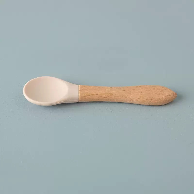Wooden Handle Silicone Pet Spoon