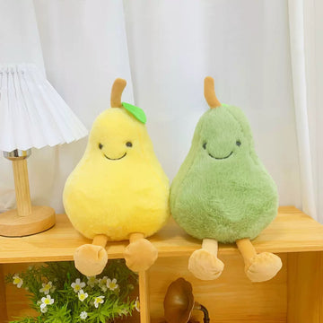 Plush Pear Dog Toy – Soft Non-Squeaky Stuffed Fruit Toy