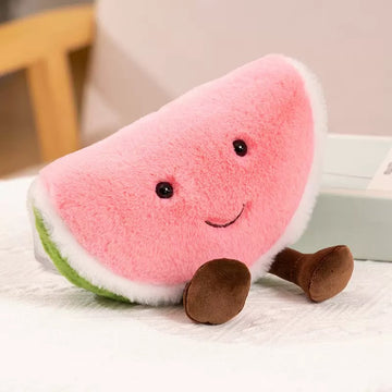 Cute Fruit & Veggie Plush Toys – Soft Stuffed Dragon Fruit, Watermelon & Corn for Dog