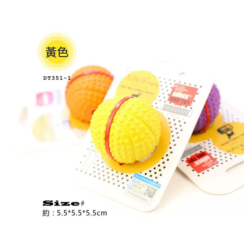 TPR Bouncy Basketball Dog Toy – Squeaky Chew Ball for Small & Medium Dogs